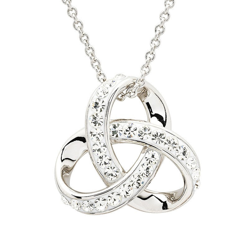 Platinum Plated Trinity Crystal Necklace – Funky Skunk