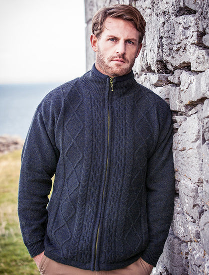 Windproof Aran Style Jacket - Nightshade