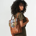 Laptop Backpack - Chestnut and Blue Tartan