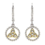 Gold Plated Trinity Knot Drop Earrings