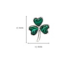 Sterling Silver Malachite Celtic Shamrock Earrings