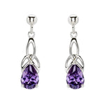 Sterling Silver Cubic Zirconia Amethyst Trinity Knot Earrings