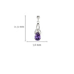 Sterling Silver Cubic Zirconia Amethyst Trinity Knot Earrings