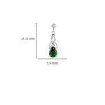 Emerald Green Cubic Zirconia Trinity Knot Earrings