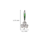 Green & White CZ Shamrock Earrings
