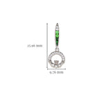 Green & White CZ Claddagh Earrings
