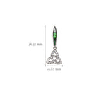 Green & White CZ Trinity Earrings