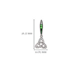 Green & White CZ Trinity Earrings