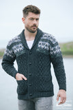 Fairisle Nephin Button Cardigan - Charcoal