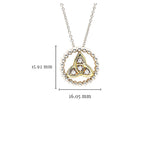 Gold Plaited Trinity Knot White Crystal Necklace