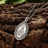 Celtic Miraculous Medal Sterling Silver Necklace