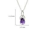 Sterling Silver Cubic Zirconia Amethyst Trinity Necklace