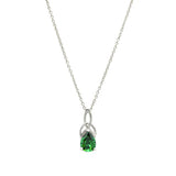 Sterling Silver Emerald Cubic Zirconia Trinity Knot Necklace