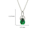 Sterling Silver Emerald Cubic Zirconia Trinity Knot Necklace