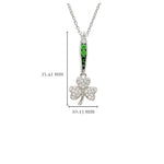 Green & White CZ Shamrock Necklace