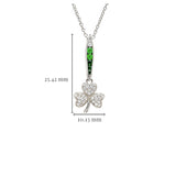 Green & White CZ Shamrock Necklace