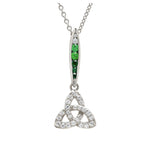 Green & White CZ Trinity Necklace