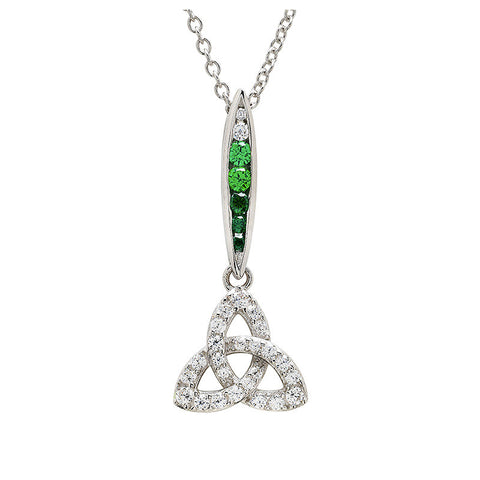 Green & White CZ Trinity Necklace