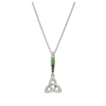 Green & White CZ Trinity Necklace