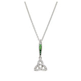 Green & White CZ Trinity Necklace