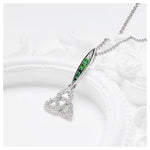 Green & White CZ Trinity Necklace