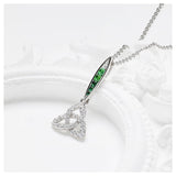 Green & White CZ Trinity Necklace