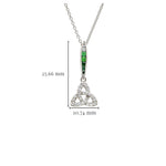 Green & White CZ Trinity Necklace
