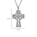 Trinity Knot Celtic Cross White Crystal Pendant