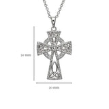 Trinity Knot Celtic Cross White Crystal Pendant