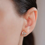 Silver Trinity Knot Crystal Encrusted Earrings
