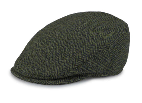 Vintage Tweed Cap - Forest Green Herringbone