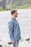 Vintage Cotton Shirt - White Pin Stripe on Blue