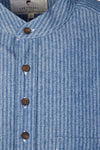 Vintage Cotton Shirt - White Pin Stripe on Blue