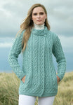 Meath Side Button Cardigan - Mermaid