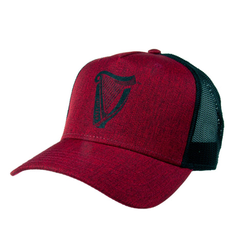 Trucker Premium Black & Red Harp Cap