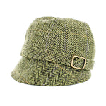 Flapper Cap - Green Herringbone