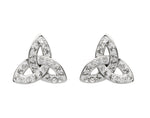 Platinum Plated White Trinity Earrings