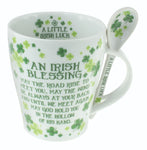 Irish Clover Blessing Mug and Spoon Set