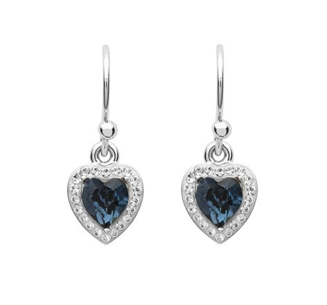 Sapphire Heart Drops Earrings