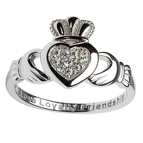 Pave Claddagh Ring
