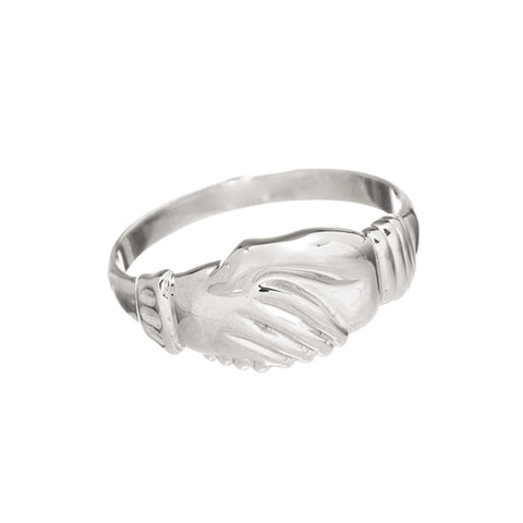 Large Hands Clasped Friendship Ring