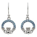 Blue Claddagh Earrings