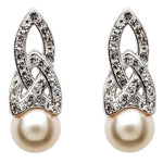 Crystal & Pearl Celtic Earrings