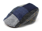 Blue/Gray Donegal Touring Patchwork Tweed Cap