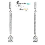 Signature 925 Collection Two Part Silver Drop Earrings