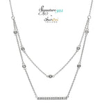 Signature 925 Collection Double Chain Bar Necklace