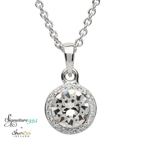 Signature 925 Collection Halo Pendant Necklace