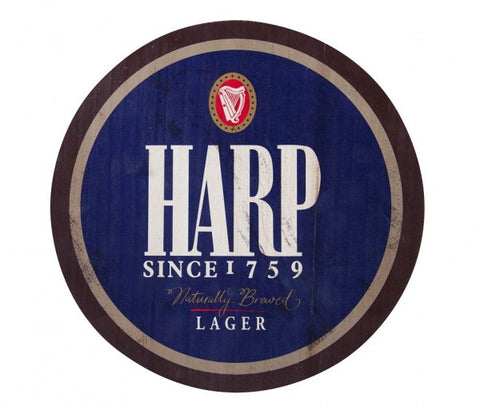 Harp Logo Wooden Bottle Top Sign