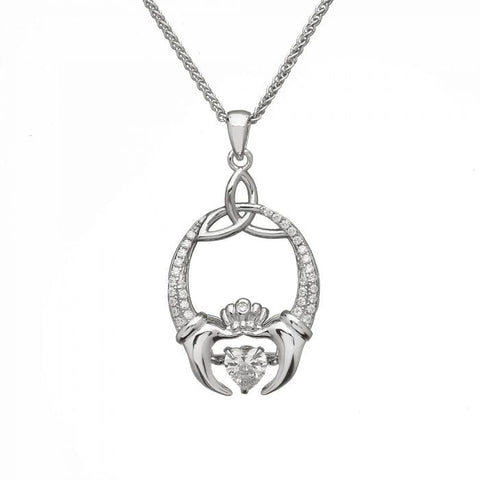 Dancing Stone Claddagh Necklace