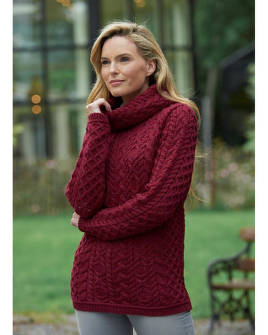 Cable Knit Cowl Neck Sweater